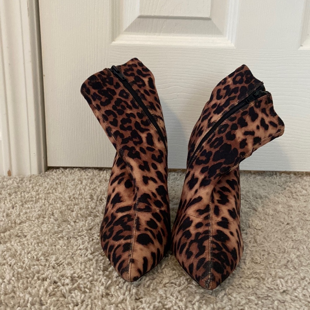 Steve Madden Winta Leopard-Print Sock Booties